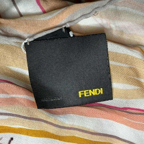 Fendi 100% Silk Multicolor Scarf - Made in Italy - Picture 5 of 8